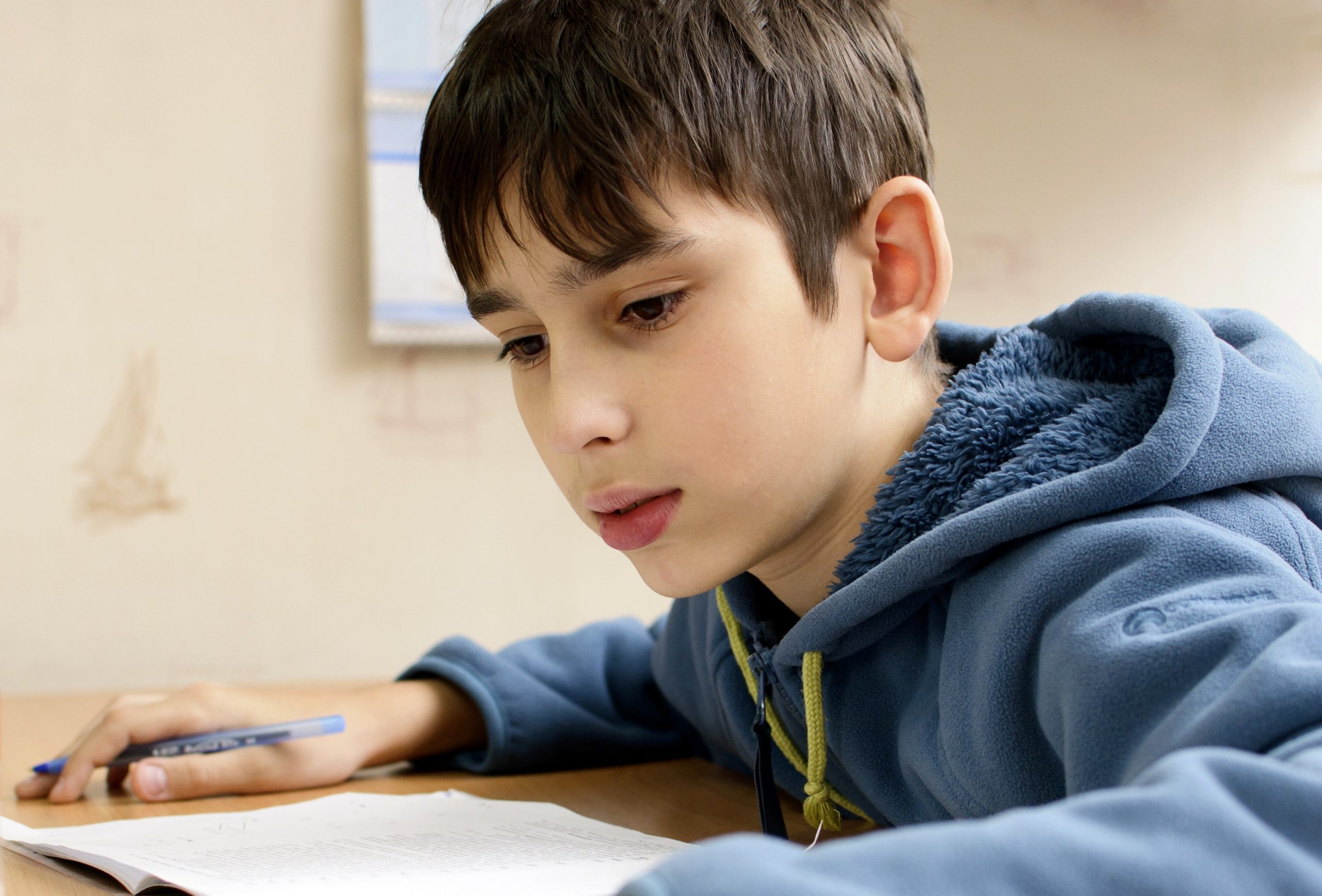 schoolchild doing homework Student working on homework