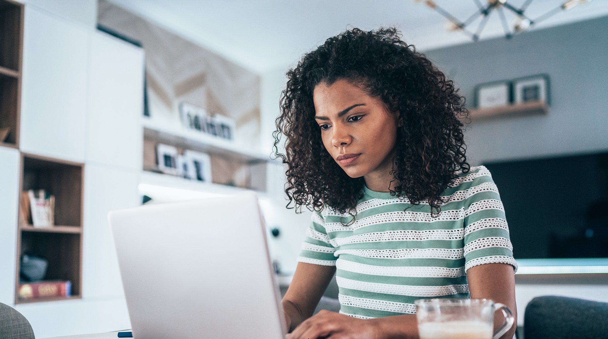 Young woman working on a computer