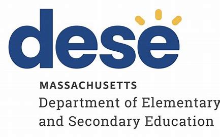 Massachusetts Department of Elementary and Secondary Education logo blue and gold